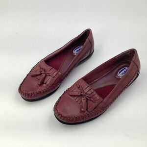 Dr. Scholl's Shoes Loafers Women Size‎ 6 M leather Slip on Burgundy Tassel